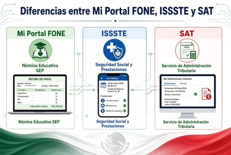 diferencia mi portal fone issste sat
