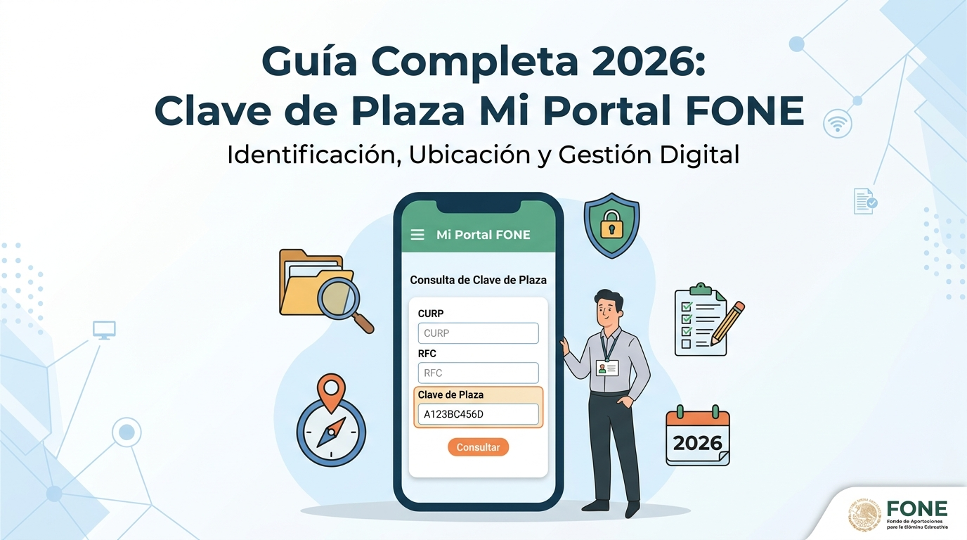 Clave de plaza Mi Portal FONE: guía completa 2026